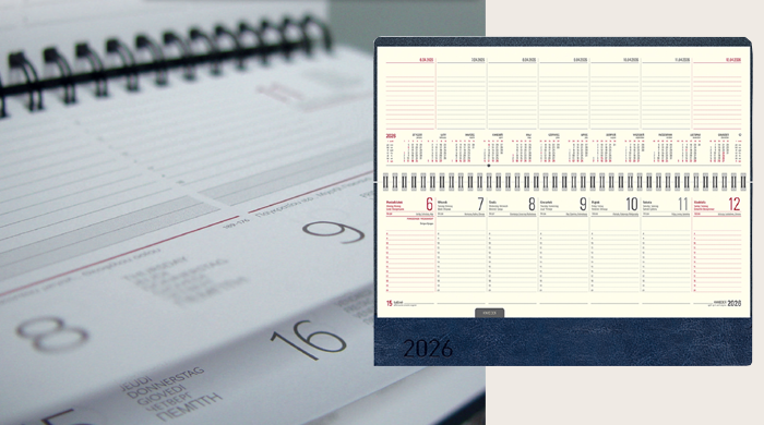 Kalendarz biurkowy leżący